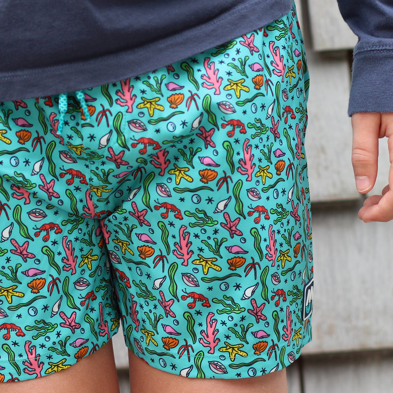 Sea Green Reef Pals - Boys Swim Shorts